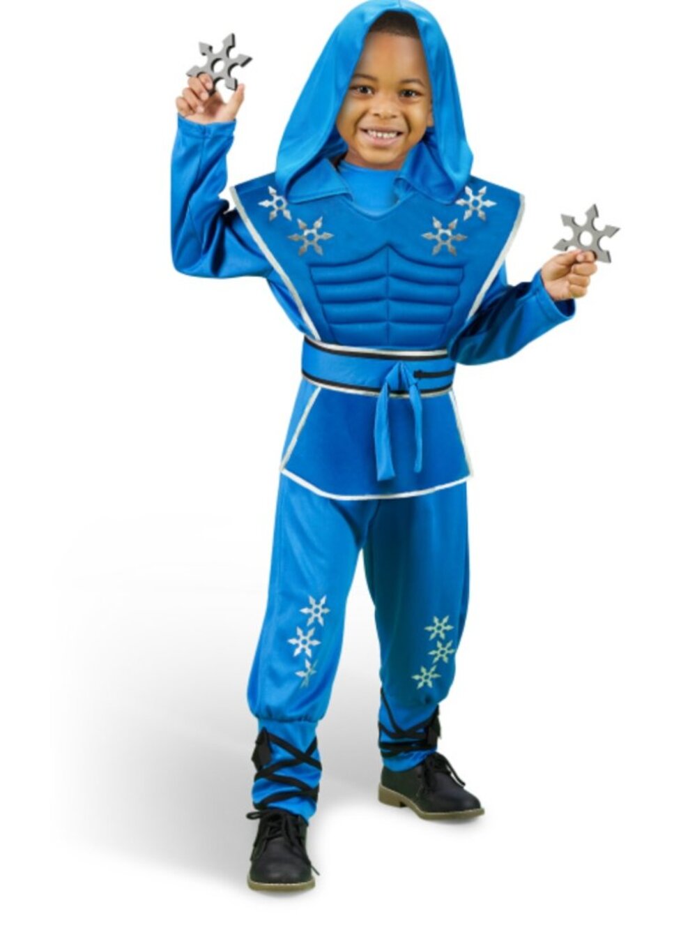NWT WHAT A CHARACTER Boys Kids 4pc Throwing Star Ninja Costume Set